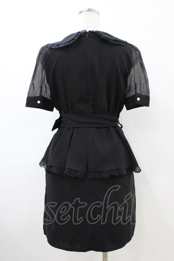 画像2: Ank Rouge / ペプラムワンピース M ブラック H-26-03-22-1031-CA-OP-NS-ZH (2)