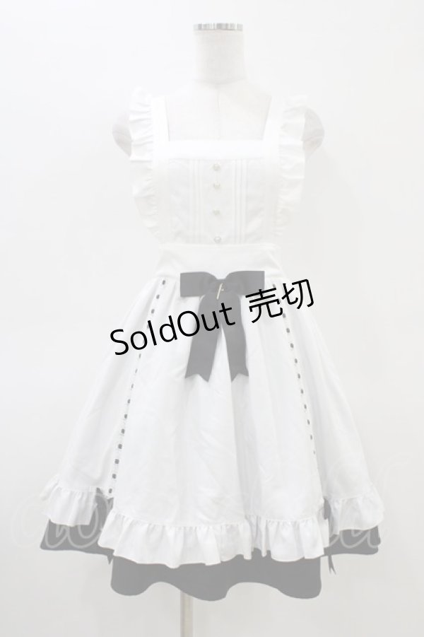 画像1: Amavel / Dark Chember Maidミドルエプロンジャンパースカート Free ブラック H-26-03-22-1034-CA-OP-NS-ZH (1)