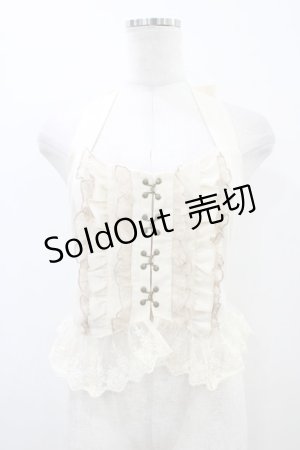 画像: axes femme / コルセット風フリルビスチェ Free 生成り H-26-03-22-1039-AX-TO-NS-ZH