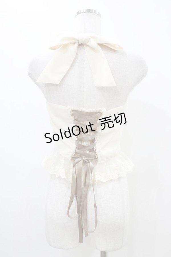 画像2: axes femme / コルセット風フリルビスチェ Free 生成り H-26-03-22-1039-AX-TO-NS-ZH (2)