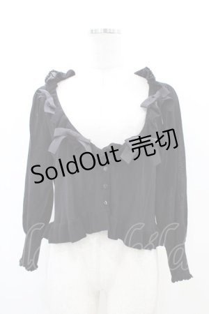 画像: Maria pipi / リボンネックカーディガン Free ブラック H-26-03-22-1040-EL-TO-NS-ZH