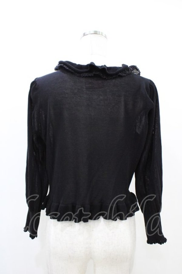 画像2: Maria pipi / リボンネックカーディガン Free ブラック H-26-03-22-1040-EL-TO-NS-ZH (2)