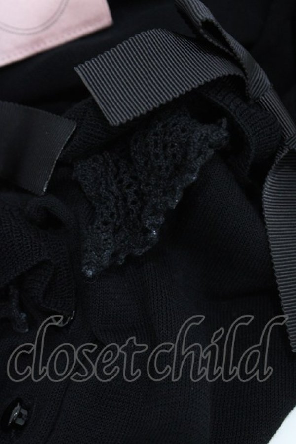 画像3: Maria pipi / リボンネックカーディガン Free ブラック H-26-03-22-1040-EL-TO-NS-ZH (3)