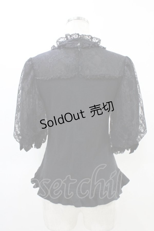 画像2: Angelic Pretty / Lacyチュールカットソー Free ブラック H-26-03-22-1042-AP-TO-NS-ZH (2)