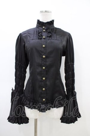 画像: metamorphose / シャーリング姫袖ブラウス Free ブラック H-26-03-22-1044-ME-BL-NS-ZH