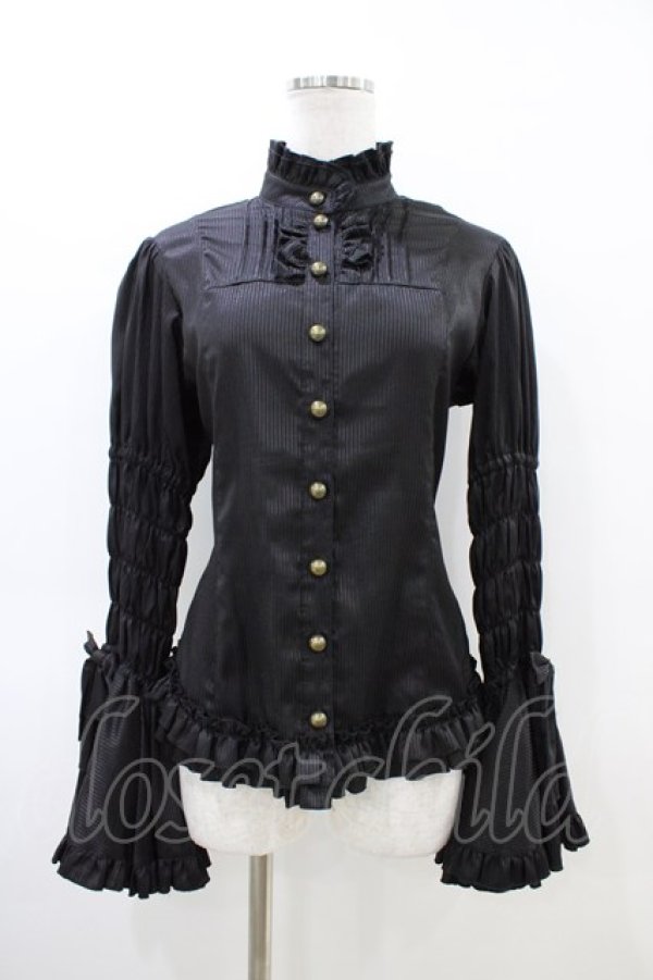 画像1: metamorphose / シャーリング姫袖ブラウス Free ブラック H-26-03-22-1044-ME-BL-NS-ZH (1)