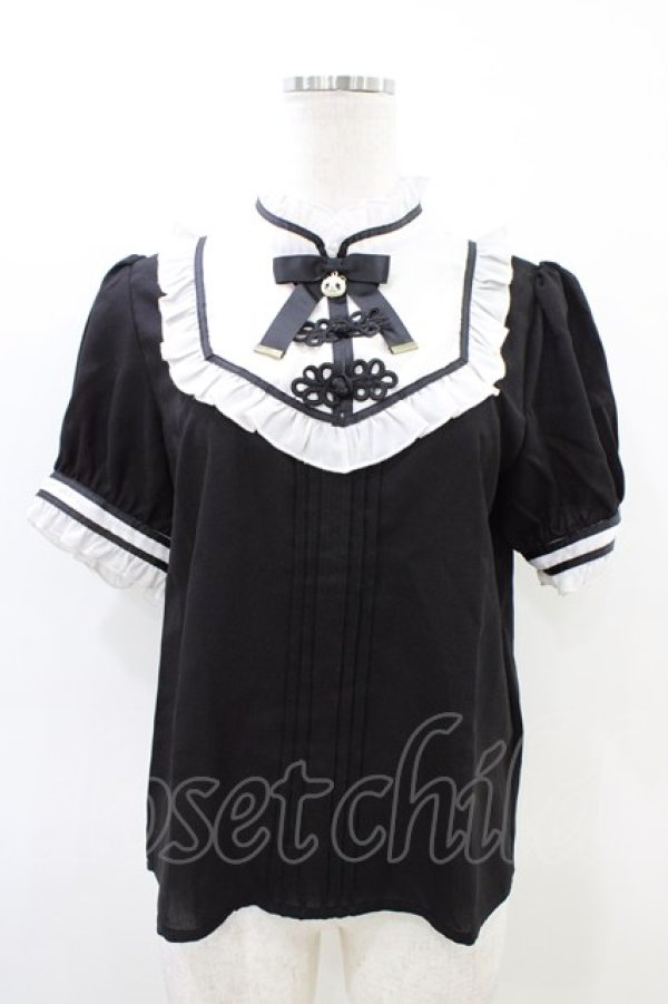 画像1: Amavel /  好パンダチャイナブラウス Free ブラック H-26-03-22-1046-CA-BL-NS-ZH (1)