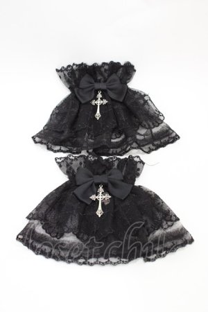 画像: Chalmiere / クロスレースお袖留め  ブラック H-26-03-22-1006-0-ZA-NS-ZH