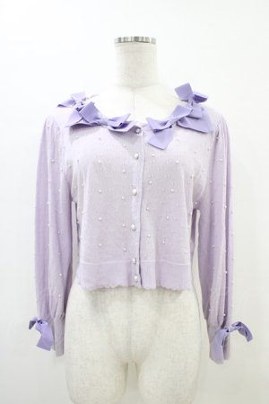 画像: Maria pipi / Pearls & Ribbonsカーディガン Free ラベンダー H-26-03-22-1053-EL-TO-NS-ZH