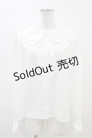 画像: m petit by misako / AM マルエリフリルブラウス M ホワイト H-26-03-22-1055-LO-BL-NS-ZH
