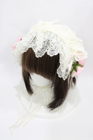 画像: BABY,THE STARS SHINE BRIGHT / 恋するレースのボンネットヘッドドレス  生成り H-26-03-22-1002-BA-AC-NS-ZH