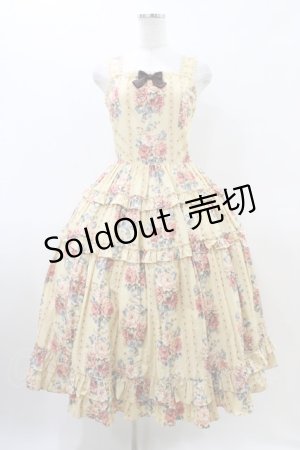 画像: Innocent World / オールドイングリッシュローズジャンパースカート M ミルクティー H-26-03-22-1014-IW-OP-NS-ZH