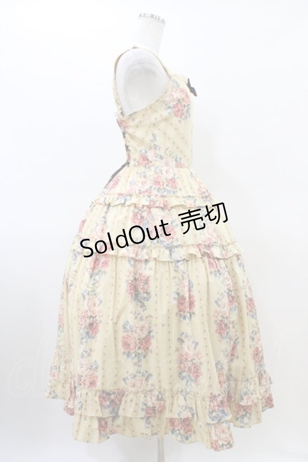 画像3: Innocent World / オールドイングリッシュローズジャンパースカート M ミルクティー H-26-03-22-1014-IW-OP-NS-ZH (3)