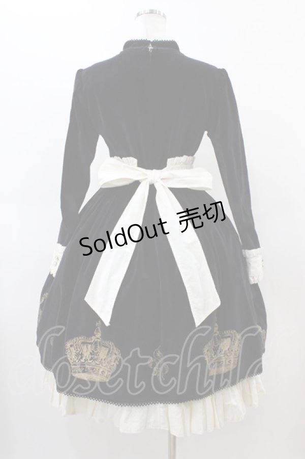 画像2: Vierge Vampur / クラウンエプロンワンピース Free ブラック H-26-03-22-1017-LO-OP-NS-ZH (2)