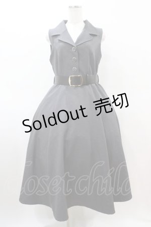 画像: an another angelus / ベルト付きウールライク開衿ジレワンピース Free GRAY H-26-03-22-1021-CA-OP-NS-ZH