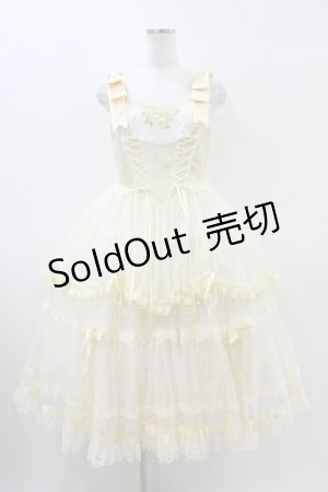 画像: Mademoiselle Pearl（海外ロリータブランド） / Silk Ballet ジャンパースカート M 生成り H-26-03-22-1022-PU-OP-NS-ZH