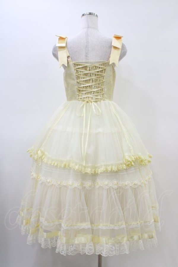 画像2: Mademoiselle Pearl（海外ロリータブランド） / Silk Ballet ジャンパースカート M 生成り H-26-03-22-1022-PU-OP-NS-ZH (2)