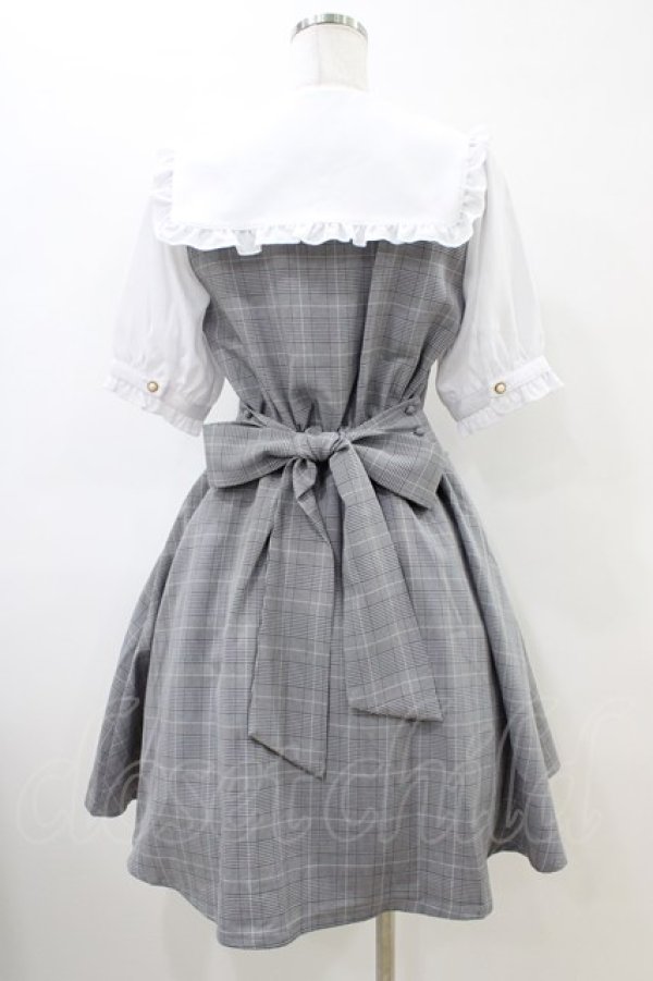 画像2: Amavel / ハートリボンチェック切替ワンピース Free ブラック H-26-03-22-1027-CA-OP-NS-ZH (2)