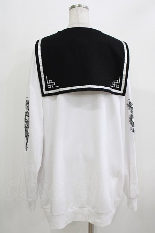 画像3: LISTEN FLAVOR / 蝶と龍のチャイナセーラーワンピ  白 H-26-03-22-047-PU-OP-KB-ZH (3)