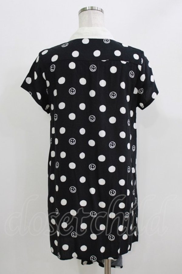 画像3: WORLD WIDE LOVE！(Rydia) / デッドスマイルドットロングシャツ  黒 H-26-03-22-051-PU-BL-KB-ZH (3)