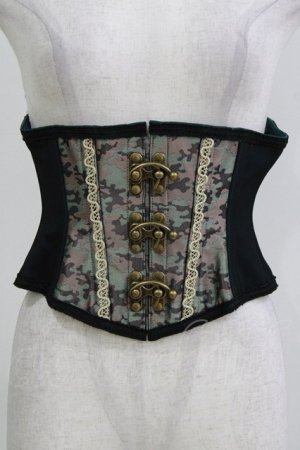 画像: abilletage / 迷彩柄切替ミニコルセット　 3 黒 H-26-03-22-057-GO-ZA-KB-ZH