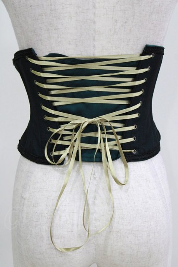 画像3: abilletage / 迷彩柄切替ミニコルセット　 3 黒 H-26-03-22-057-GO-ZA-KB-ZH (3)