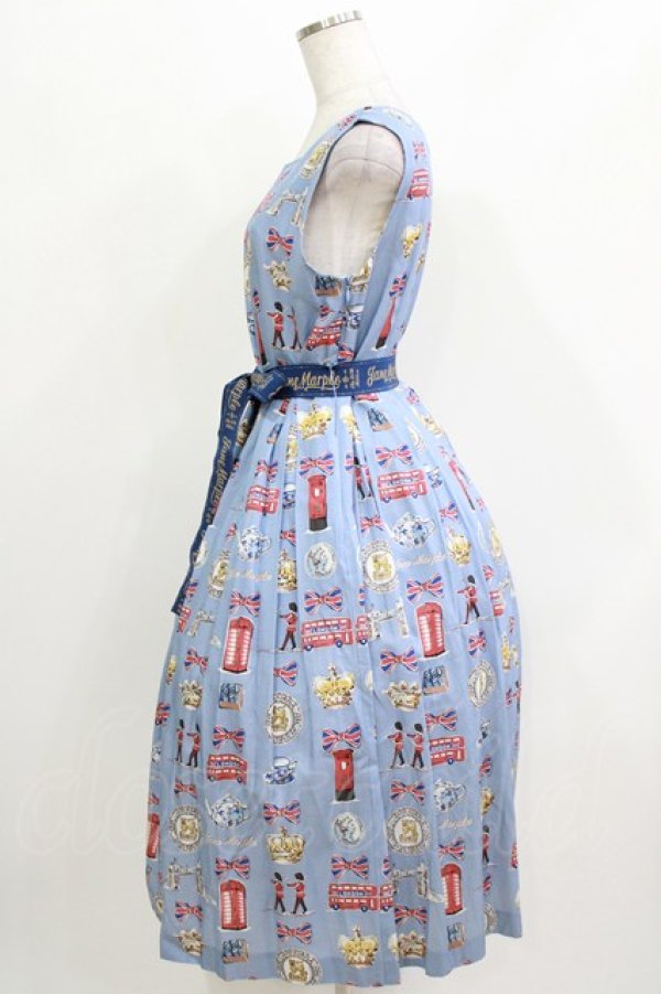 画像2: Jane Marple / ReLondonスクエアドレス  ブルーグレー H-26-03-22-007-JM-OP-KB-ZH (2)