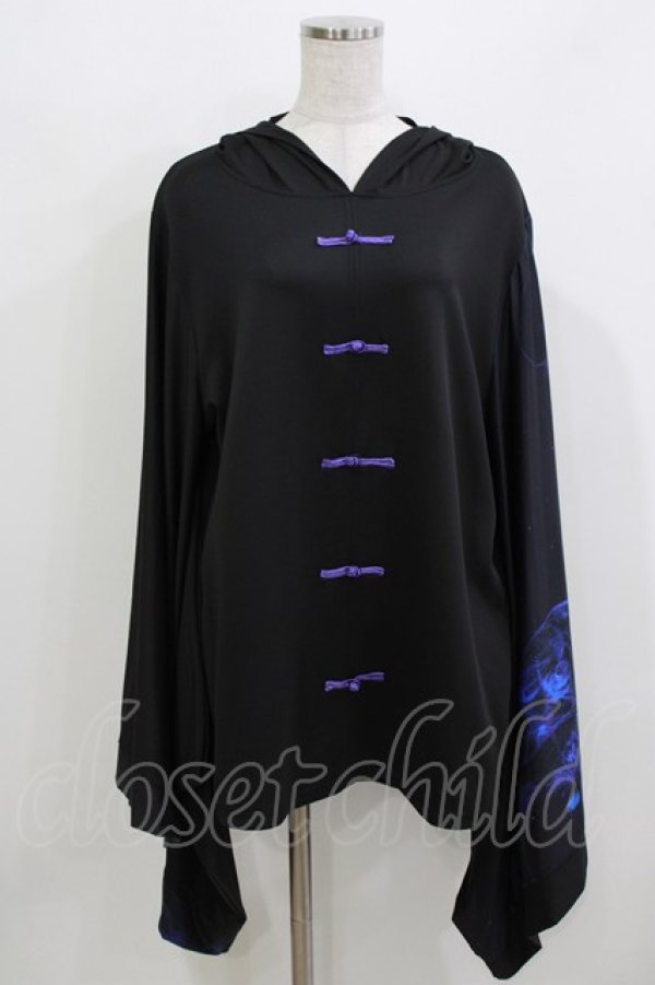 画像1: NieR Clothing / 着物風袖チャイナプルオーバー  黒 H-26-03-22-069-PU-TO-KB-ZH (1)