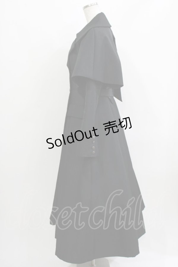 画像2: ATELIER BOZ / カールトンロングケープコート  黒 H-26-03-22-008-EL-CO-AK-ZH (2)