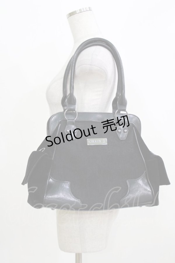 画像1: KILL STAR / ベルベットハンドバッグ  黒 H-26-03-22-079-SL-BG-AK-ZH (1)