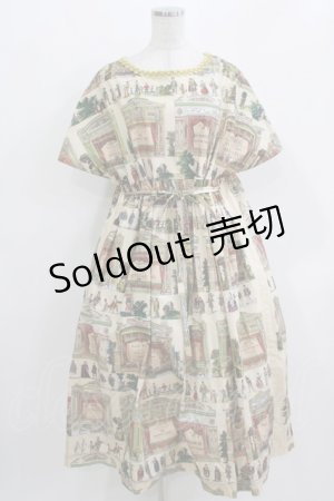 画像: Jane Marple Dans Le Salon / Paper theaterタブリエドレス  レイトベージュ×マスタード H-26-03-22-010-JM-OP-KB-ZH