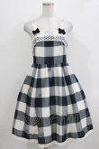 画像1: Melody BasKet / Melody Block Checkジャンパースカート  ブラック H-26-03-22-015-LO-OP-KB-ZH (1)
