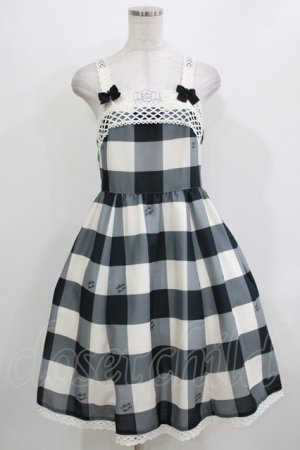 画像: Melody BasKet / Melody Block Checkジャンパースカート  ブラック H-26-03-22-015-LO-OP-KB-ZH