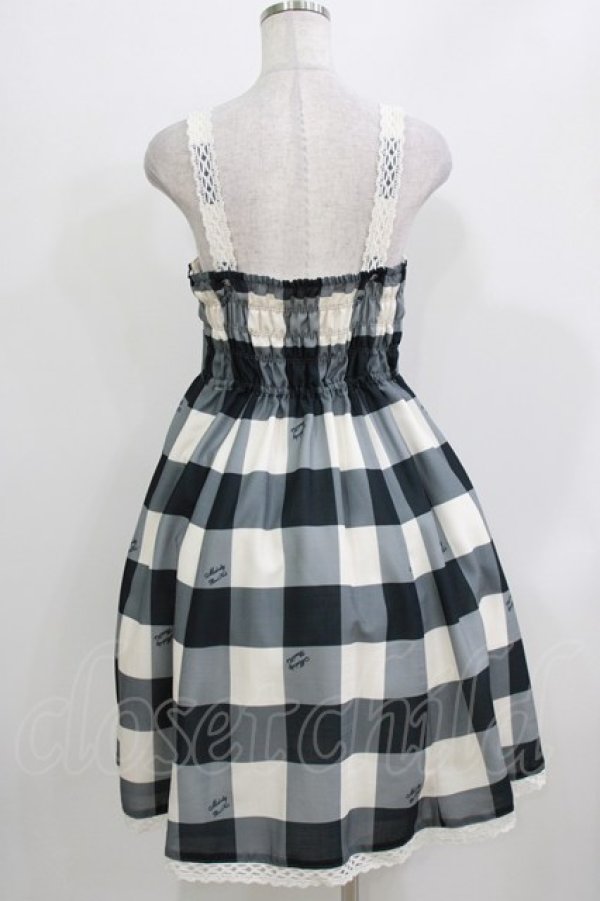 画像3: Melody BasKet / Melody Block Checkジャンパースカート  ブラック H-26-03-22-015-LO-OP-KB-ZH (3)