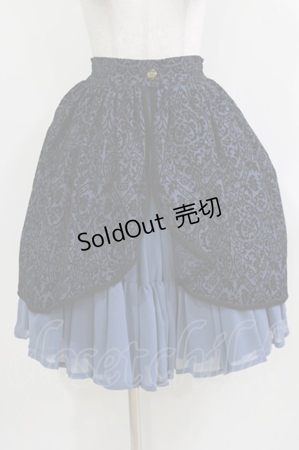 画像1: EXCENTRIQUE / フロッキーダブルスカート  ブラック×ネイビー H-26-03-22-016-EL-SK-KB-ZH (1)