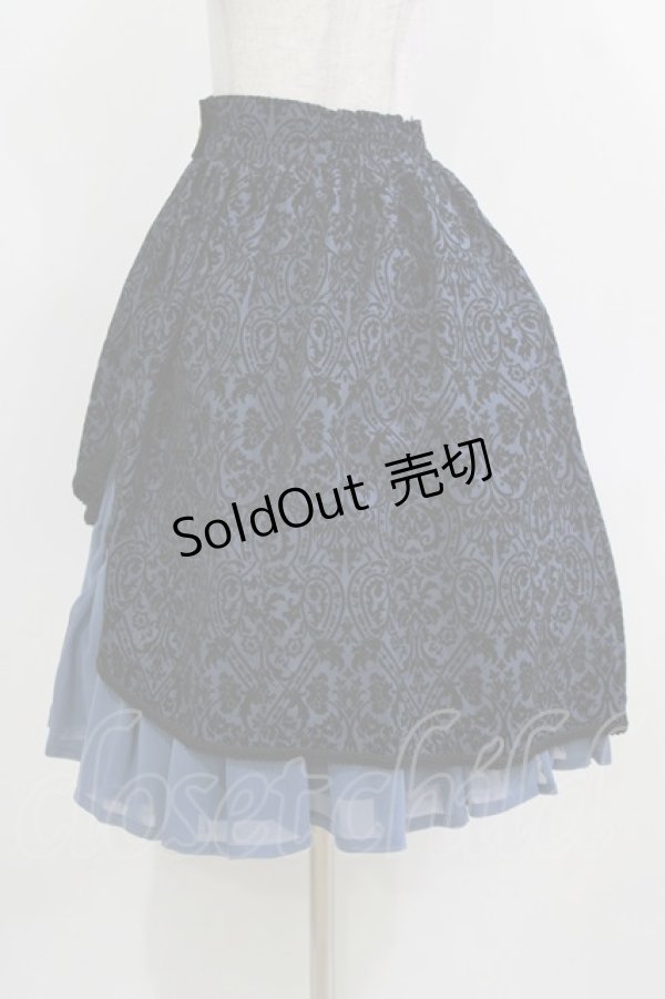 画像2: EXCENTRIQUE / フロッキーダブルスカート  ブラック×ネイビー H-26-03-22-016-EL-SK-KB-ZH (2)