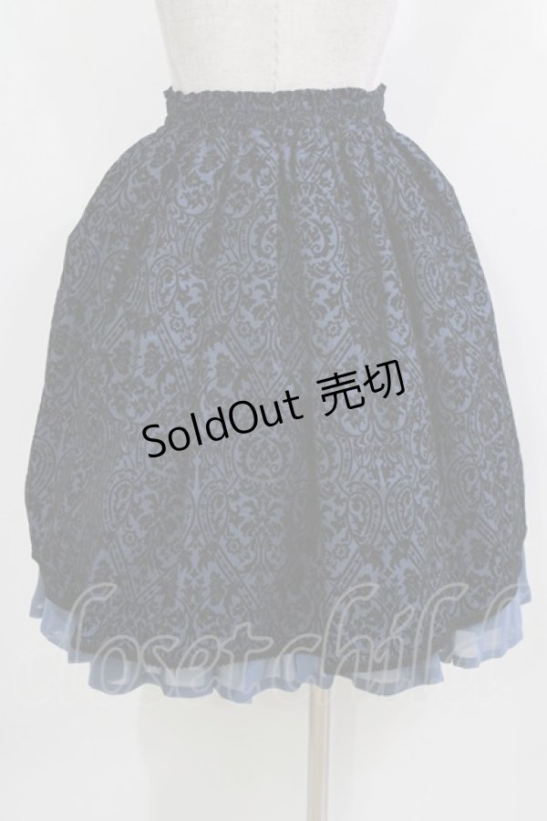 画像3: EXCENTRIQUE / フロッキーダブルスカート  ブラック×ネイビー H-26-03-22-016-EL-SK-KB-ZH (3)