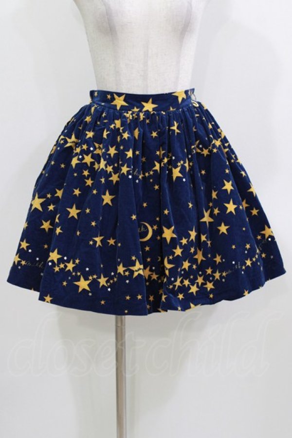 画像1: MILK / Twinkleスカート  ナイトブルー×ゴールド H-26-03-22-017-ML-SK-KB-ZH (1)