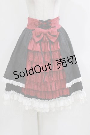 画像: ATELIER PIERROT / Hidden Love in Requiem レクイエムに秘める愛スカート  黒×赤 H-26-03-22-018-EL-SK-AK-ZH