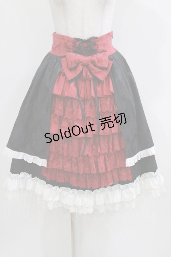 画像1: ATELIER PIERROT / Hidden Love in Requiem レクイエムに秘める愛スカート  黒×赤 H-26-03-22-018-EL-SK-AK-ZH (1)