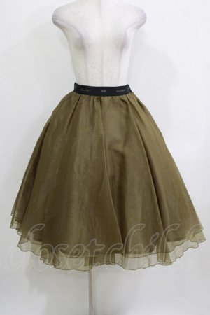 画像: elements,H / オーガンジーフレアスカート  カーキ H-26-03-22-003-PU-SK-KB-ZH