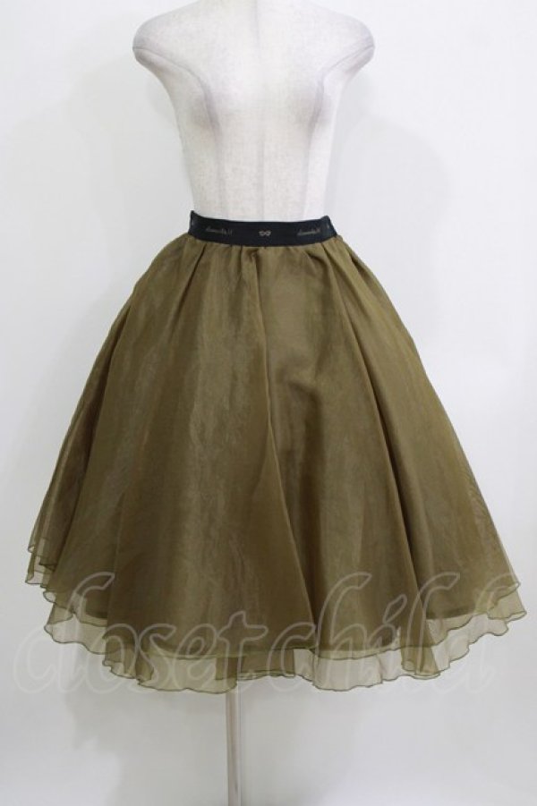 画像1: elements,H / オーガンジーフレアスカート  カーキ H-26-03-22-003-PU-SK-KB-ZH (1)