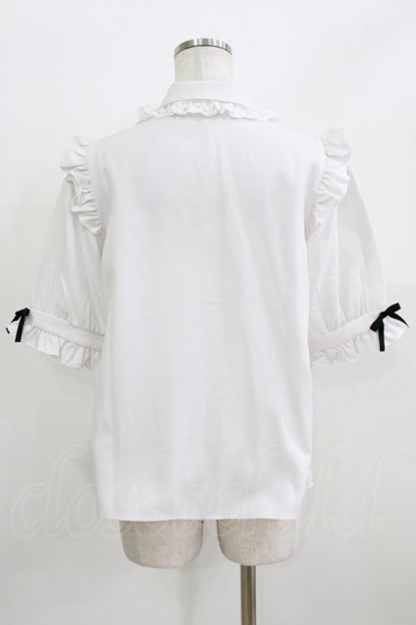 画像3: DearMyLove / 3連ビジューレースフリルブラウス L オフ H-26-03-23-028-EL-BL-NS-ZH (3)