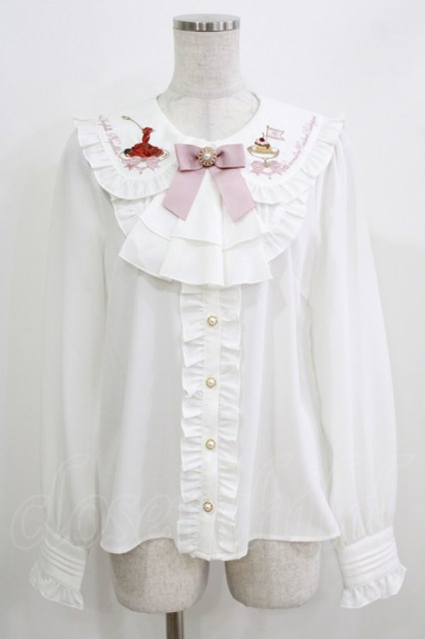 画像1: Amavel / 喫茶アマベルのランチセットブラウス Free オフ/ピンク H-26-03-23-030-CA-BL-NS-ZH (1)