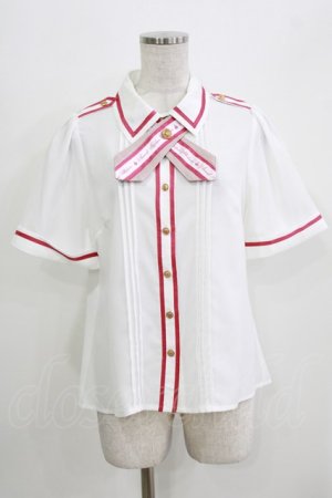 画像: Amavel / Message Stripeクロスタイシャツブラウス Free オフ/ピンク H-26-03-23-032-CA-BL-NS-ZH