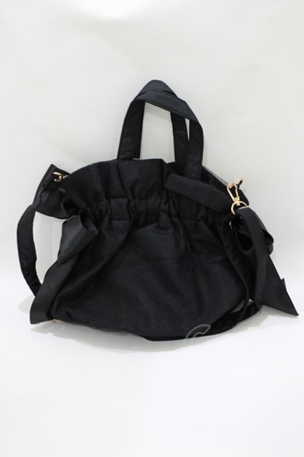画像2: Maison de FLEUR / チュールパール2Wayギャザートートバッグ  ブラック H-26-03-23-038-LO-BG-NS-ZH (2)