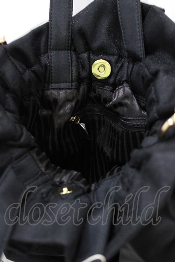 画像3: Maison de FLEUR / チュールパール2Wayギャザートートバッグ  ブラック H-26-03-23-038-LO-BG-NS-ZH (3)