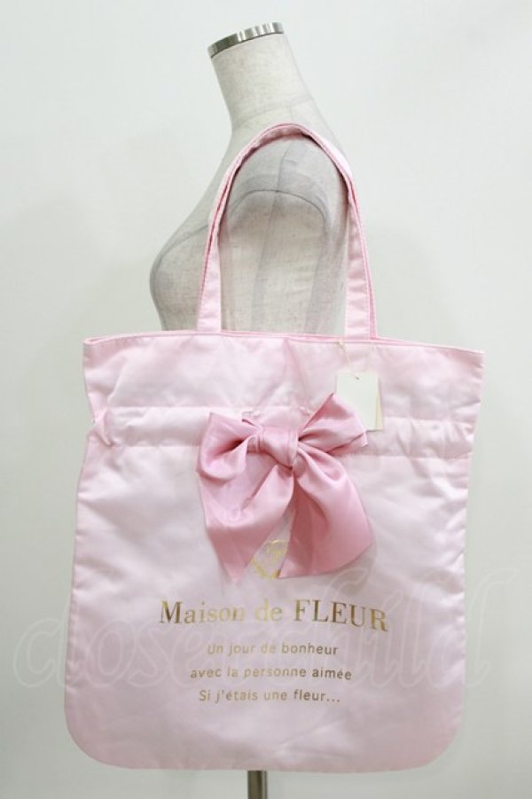 画像1: Maison de FLEUR / リボントートバッグ  ピンク H-26-03-23-041-LO-BG-NS-ZH (1)