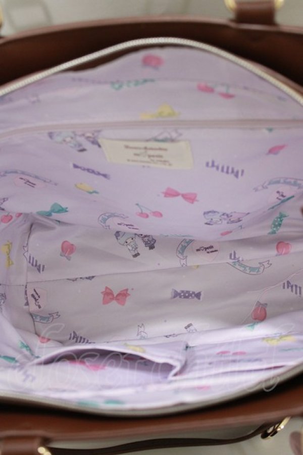 画像4: m petit by misako / サンリオコラボ AMキルティング2WAYバッグ  ブラウン/リトルツインスターズ H-26-03-23-044-LO-BG-NS-ZH (4)