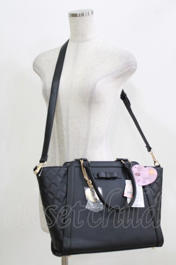 画像1: m petit by misako / サンリオコラボ AMキルティング2WAYバッグ  ブラック/クロミ H-26-03-23-045-LO-BG-NS-ZH (1)